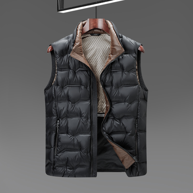 Men's down Vest 2026 Autumn and Winter 90 White Duck down Warm Black Gold Graphene Youth Sleeveless down Jacket Trendy Men's down Vest 2026 Autumn and Winter 90 White Duck down Warm Black Gold Graphene Youth Sleeveless down Jacket Trendy