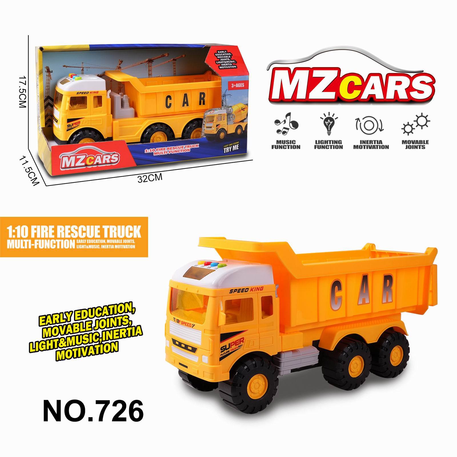 빛과 음악이 포함된 Medium Story 관성 엔지니어링 차량 [포장 수량 42PCS]