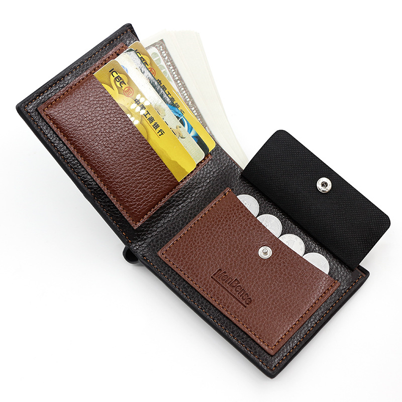 Estilo retro coreano hombres cartera corta carta de gran capacidad bolso de La Moneda multi-tarjeta de la cartera de los hombres