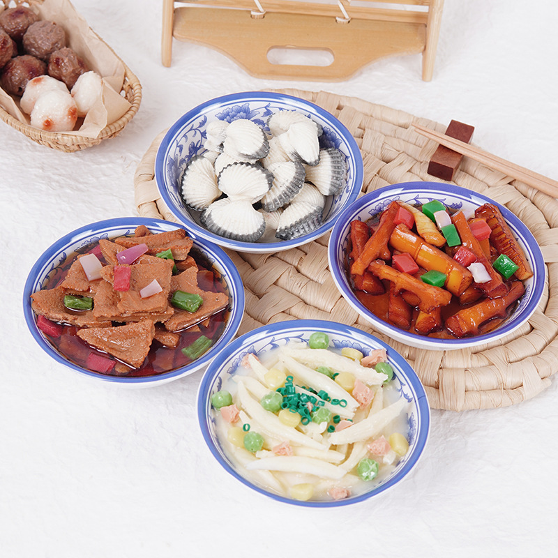 仿真食物小碗菜1:1假中餐菜品模型红烧牛肉泡椒凤爪仿真食品摆件