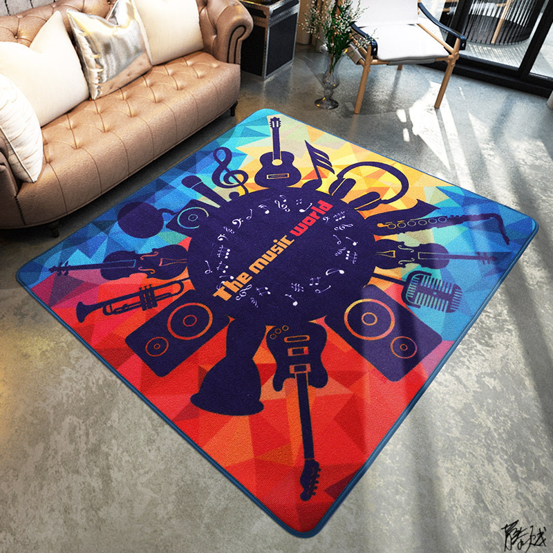 Piano Carpet Floor Mat Drum Set Floor Mat Jazz Electronic Drum Guitar Computer Chair Stool Foot Pad Music Sound-Absorbing Shock Absorption