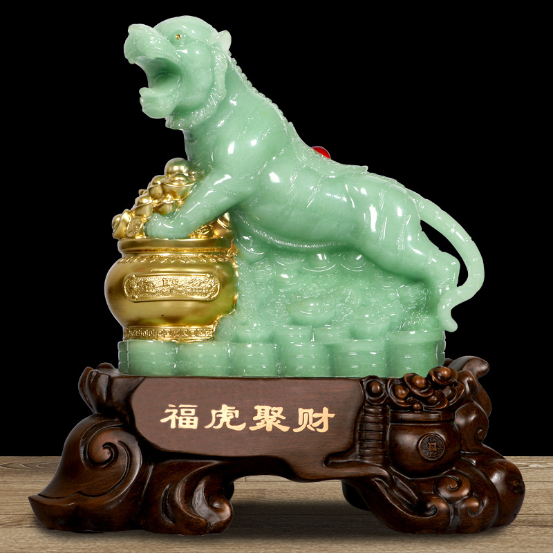 雅信新款生肖虎摆件招财老虎客厅办公室风水摆设聚宝盆厂家批发