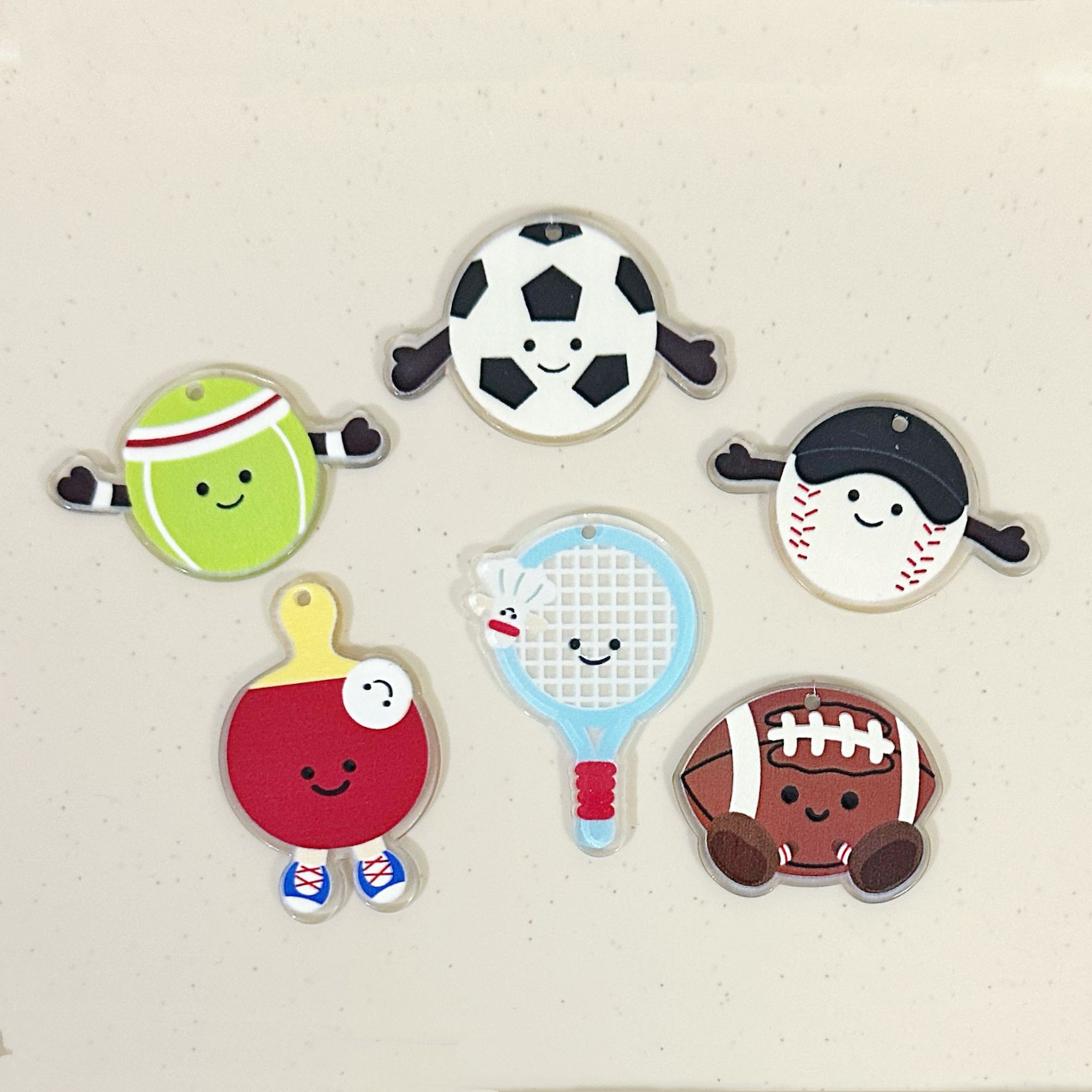 Cute Cartoon Badminton Acrylic Accessories Cute DIY Handmade Mobile Phone Case Material Package Jewelry Patch Shoe Flower