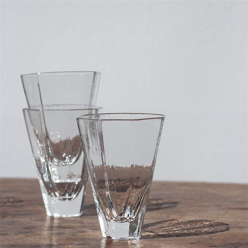 Batch transparent glass teacups, handcrafted heat-resistant hammered diamond cups, Sake cups, owner's tea drinking cups, Gongfu tea set