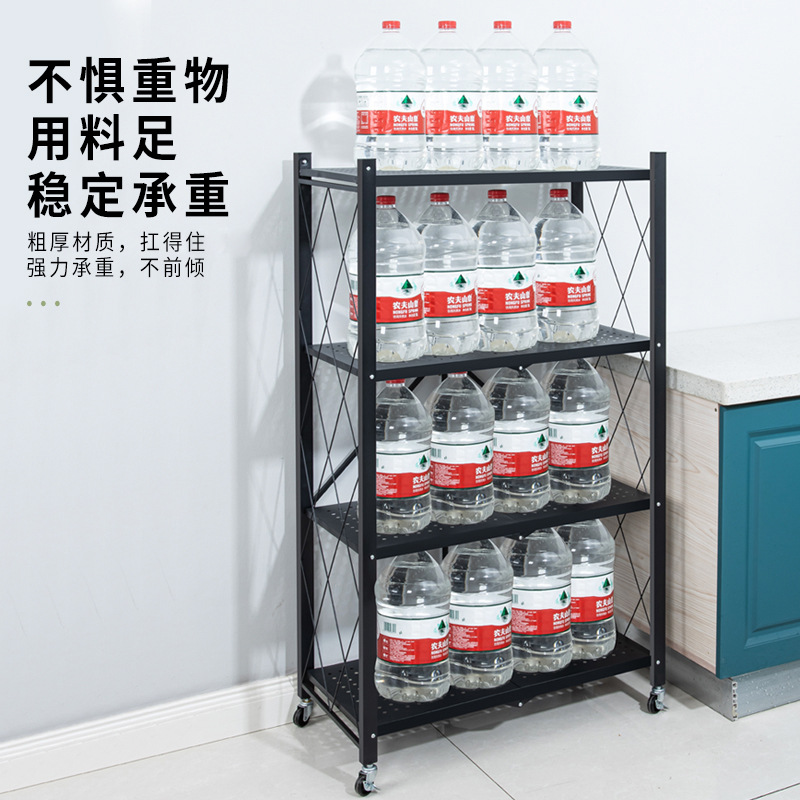 Rack de almacenamiento plegable sin instalación hogar multi-capa piso agujero Placa de almacenamiento rack cocina olla horno de almacenamiento rack