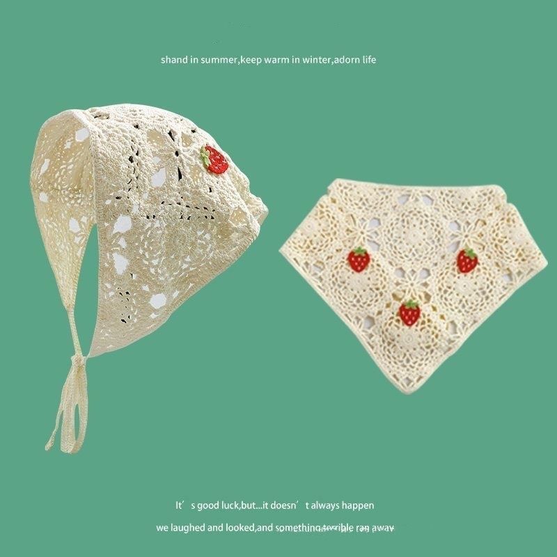 [Liquidación de precio de fábrica] Versión coreana de la bufanda triangular hueca de crochet de punto femenino dulce y lindo sombrero de pañuelo de flores de estilo femenino