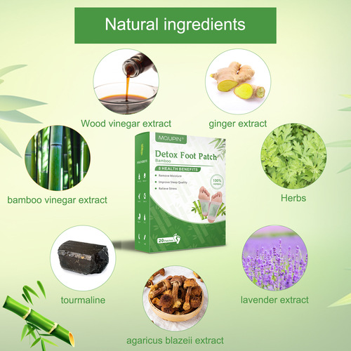 Cross-border Amazon Foot Patch Bamboo Mugwort Foot Patch Green Tea Foot Patch 20 Pieces One Box AliExpress One Piece Dropshipping