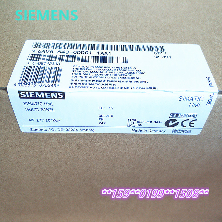 6AV6643-0DD01-1AX1 西门子MP277 10" 触摸屏6AV6643-ODDO1-1AX1