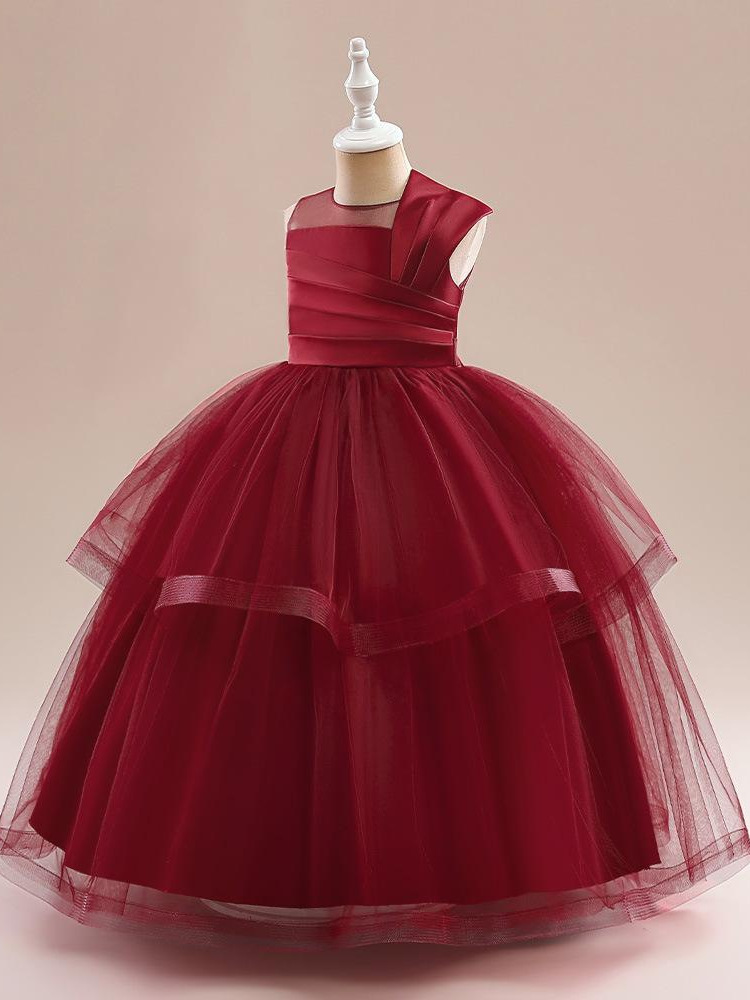 Vestidos formales para niñas de estilo europeo y americano, vestidos de boda para niñas, vestidos largos para presentaciones de piano, vestidos tutú de boda.