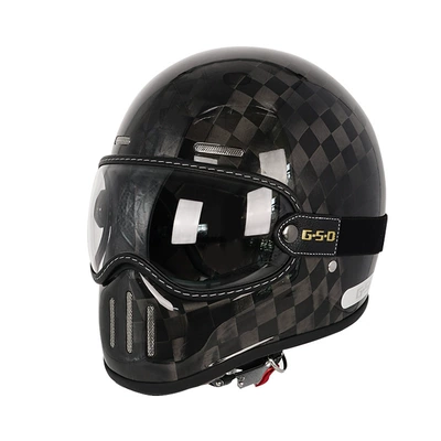 Motosiklet kaskı (dəbilqə) — Foreign Trade Export Carbon Fiber Retro - 24k-transparent-mirror-m55-56