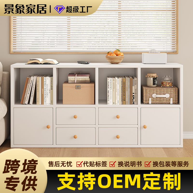 書櫃落地家用多層繪本收納置物架帶櫃門幼兒園分格落地靠牆展示櫃