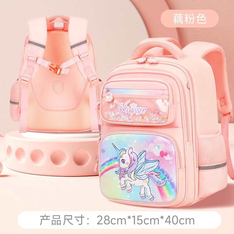 Shaodong Factory nueva mochila escolar para niños, mochila escolar para estudiantes de primaria, grado 1-3-6, mochila de dibujos animados de reducción de carga impermeable