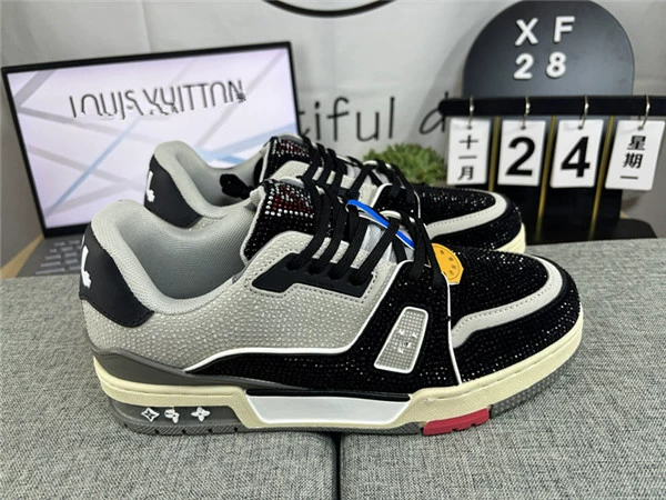 Foreign Trade Putian High Version Luxury Casual Shoes Stars Same Style European Station High-end Genuine Leather Rhinestone Trendy Shoes for Men