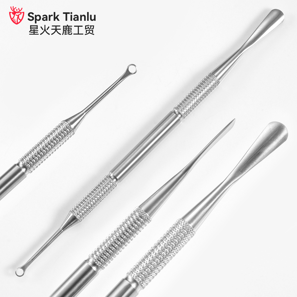 Ultra-Thin Russian-Style Double-Head Circular Pusher, Ultra-Thin Scraper, Steel Pusher, Water Drop-Shaped Opening Pocket Pre-Processing Tool