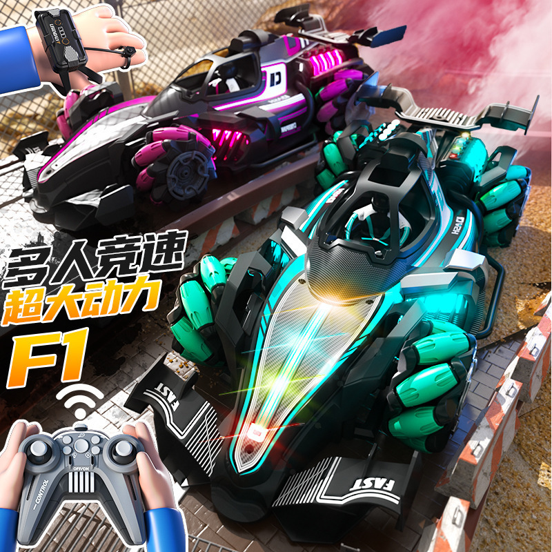 Cross-Border New F1 Formula Model Car Charging Remote Control Racing Car Oversized Spray Light Drift Car Toy Car