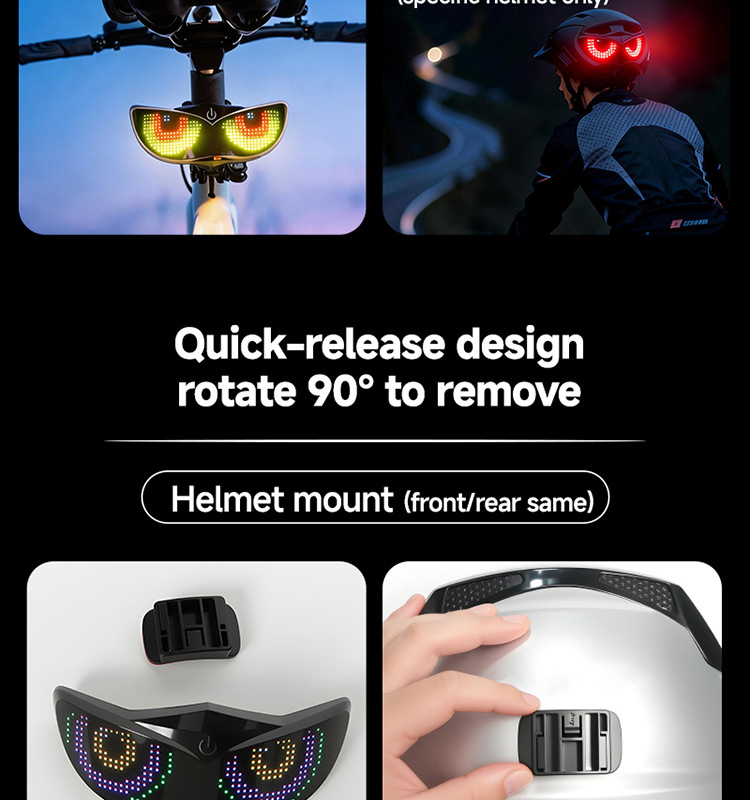 Cross-border motorcycle and bicycle helmet LED devil's eye warning light, night riding devil's eye decorative ambient light