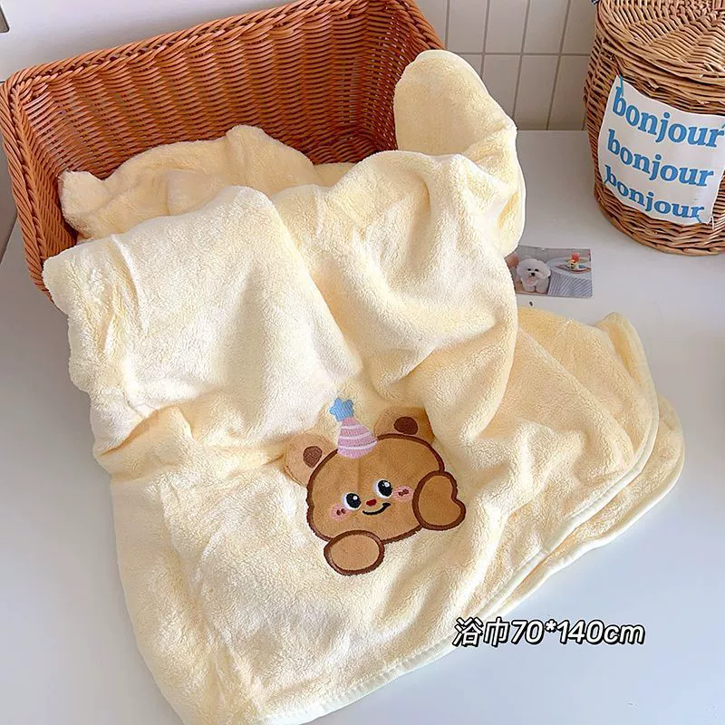 Банное полотенце, коралловый бархатный халат, комплект с мультяшной юбкой