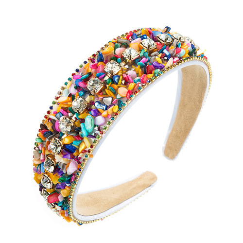 hair hoop euramerican fashion design color crushed stone set auger wide-brimmed cloth art candy color head hoop headdress