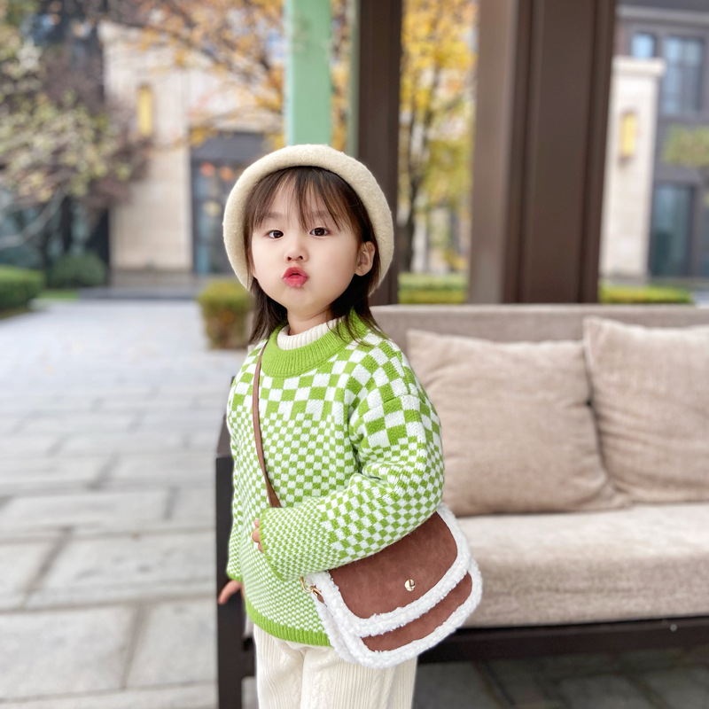 2025 otoño y invierno nuevo bolso infantil moda esmerilado bolso de hombro para niños mini bolso de hombro de bebé