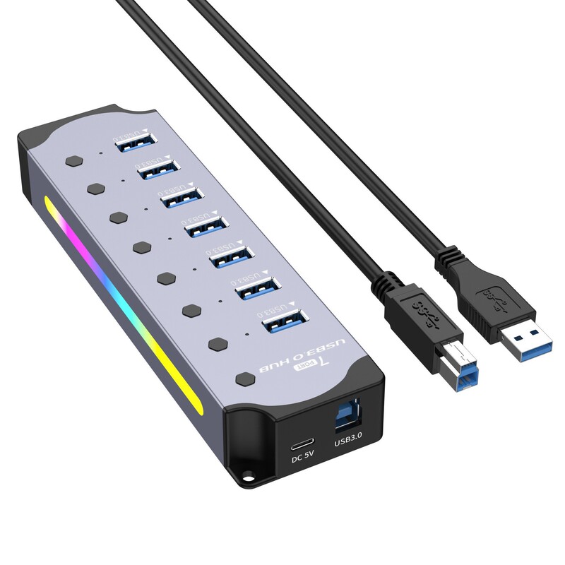 USB ドッキング ステーション RGB クール USB HUB3.0 ハブ 10 ポート 7 ポート 4 ポート スプリッター コンピューター エクステンダー|undefined