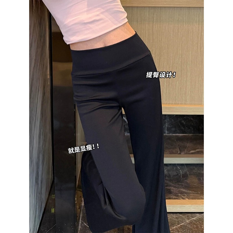 Navy blue slightly flared sports pants for women, summer thin low-waist drapey fitness yoga casual slim-fit bell-bottom pants for petite women Navy blue slightly flared sports pants for women, summer thin low-waist drapey fitness yoga casual slim-fit bell-bottom pants for petite women