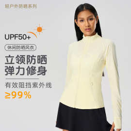 夏季立领修身防晒衣女轻薄速干透气UPF50+防紫外线开衫外套D25013