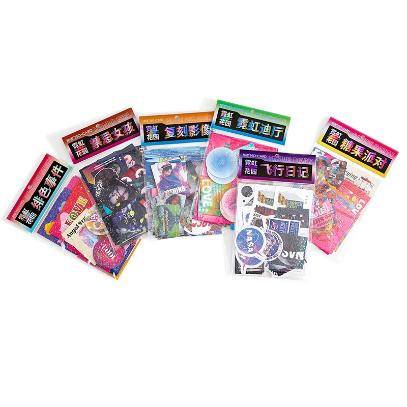 陌墨 Плотная бумага лазерные наклейки Neon Garden Series Цветной набор декоративных наклеек 6 типов