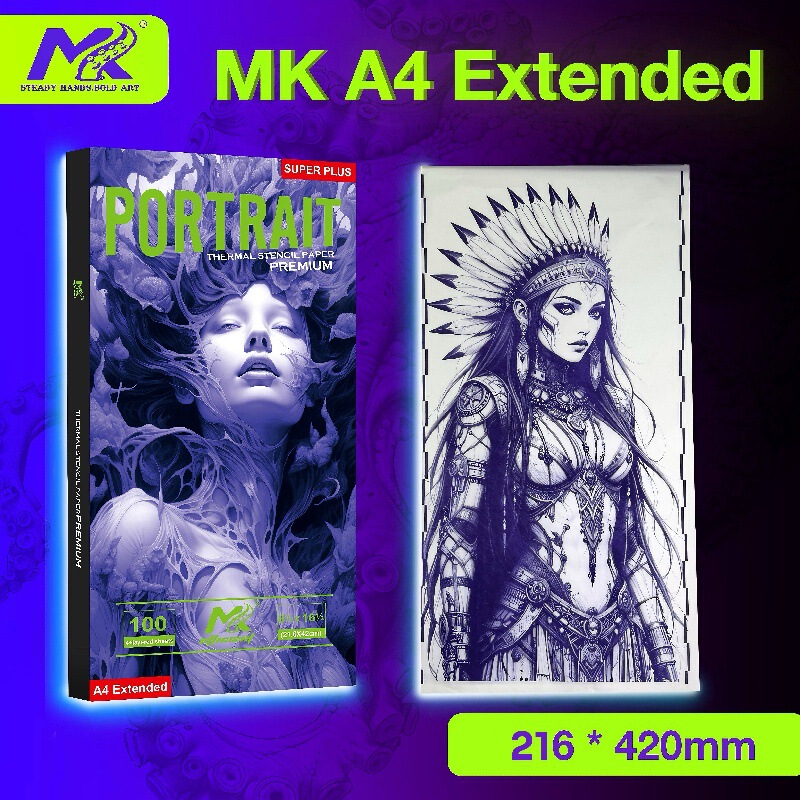 Unbounded Tattoo Equipment Mk Tattoo Transfer Paper A4 Extended Extended Version Upgraded Easy-To-Tear Ultra-Clear Printing Unbounded Tattoo Equipment Mk Tattoo Transfer Paper A4 Extended Extended Version Upgraded Easy-To-Tear Ultra-Clear Printing