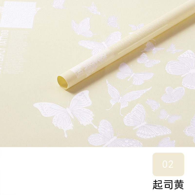Nuevo papel de regalo de la flor papel de regalo mariposa danza jalea película impermeable engrosada coreano papel normal flor papel de regalo