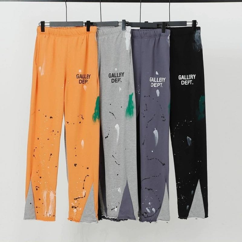 Американские ретро высокие уличные брюки GALLERY DEPT с чернилами граффити брюки для мужчин и женщин прямые спортивные повседневные брюки