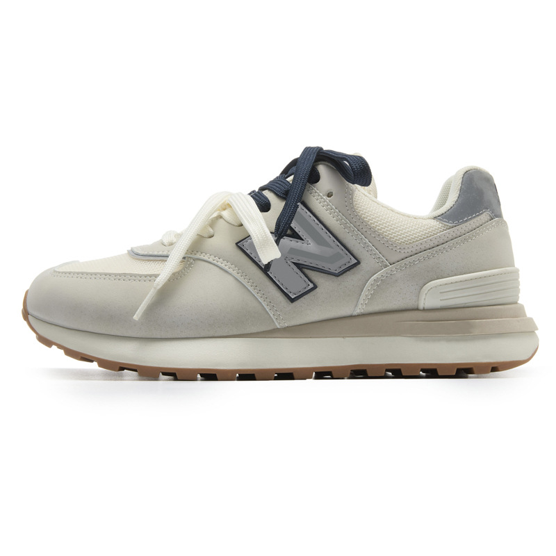 Giày sneaker nữ chunky đế dày phong cách retro, tăng chiều cao, đi chạy bộ và dạo phố — 574LG-2 lạc đà