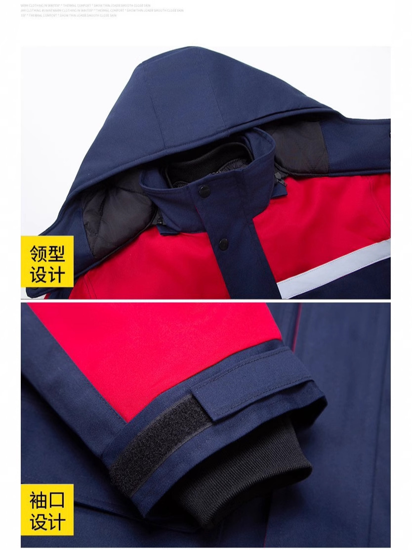 Capa de algodón de invierno caliente para hombres, chaqueta de algodón desmontable de longitud media de reparación de automóviles