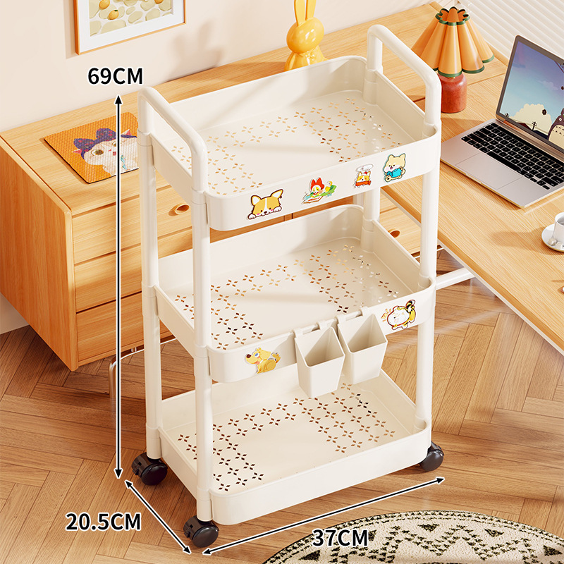Estante Organizador Estrecho Multicapa de Plástico PP Móvil para Baño y Cocina image 8