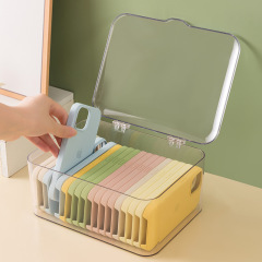 携帯電話ケース収納ケース蓋付き防塵デスクトップ引き出し収納ゴミ整理寮神器透明収納物