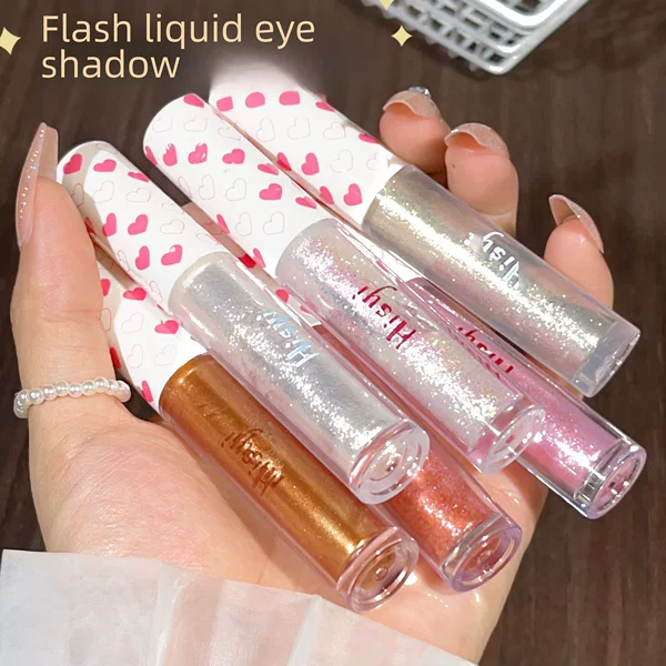 HISYI Liquid Eyeshadow Waterproof Pearlescent Sequin High-gloss Fine Flash Luminous Silkworm Shining Monochrome Eyeshadow Liquid for Women