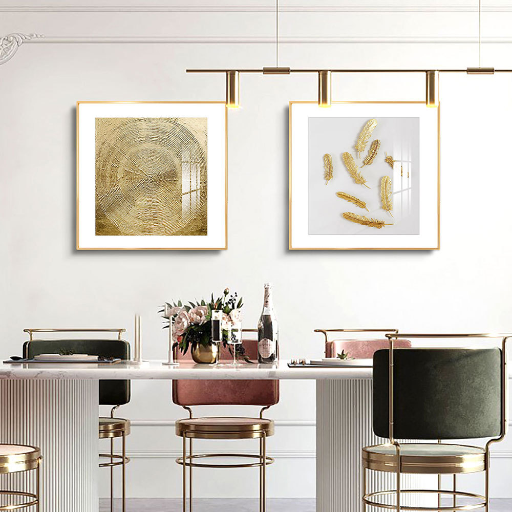 Pintura de diamante estrella moderna luz lujo salón sofá Fondo pared pintura decorativa pasillo colgante pintura Restaurante elegante americano pintura de porcelana de cristal