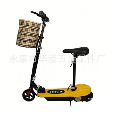 Qatlanan elektrik skuterlər, with Adult Seat and Children's - yellow-shock-absorbing-model