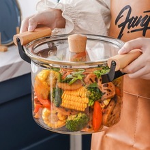 炖汤锅透明煮锅双耳玻璃锅小瓦罐迷你汤锅碗透明玻璃锅汤锅煮面锅