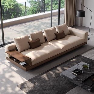 Modern Minimalist Connery Sofa Living Room First Layer Cowhide Italian Minimalist Small Apartment Straight Row Villa Leather Sofa