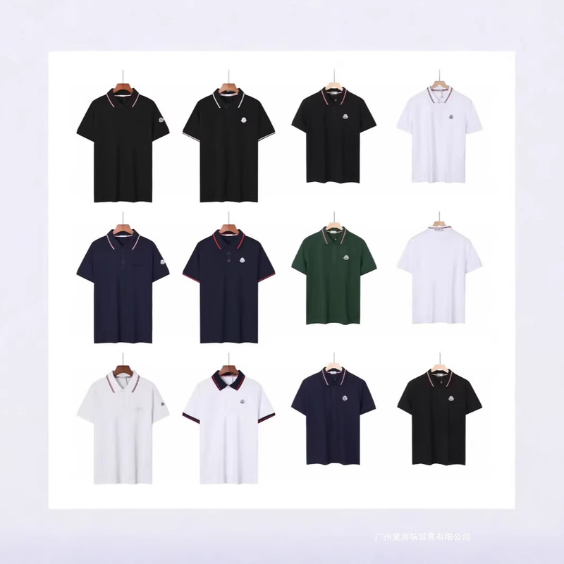 Cross-Border Foreign Trade Summer New Style Men's Polo Shirt Short-Sleeve Pique Cotton Turn-Down Collar Casual T-Shirt for Men