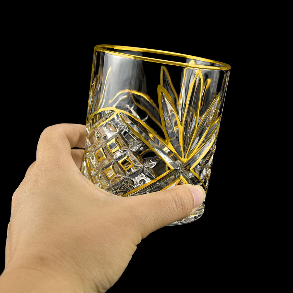 现代艺术水晶玻璃威士忌酒具 样板房摆件家居软装摆件现代简约