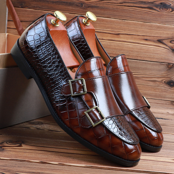 2024 Spring New Men's Shoes British Fashion Men's Leather Shoes Cross border Large Size Shoes Men's