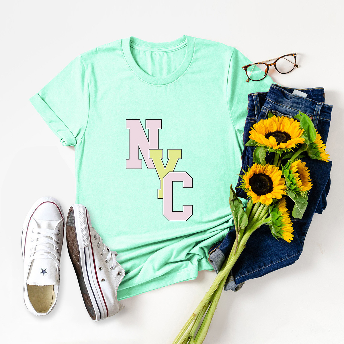 Letter Print Short-sleeve T-shirt display picture 3