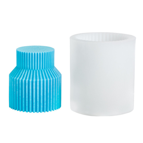 Sanxin Geometric Vertical Pattern Aromatherapy Candle Silicone Mold DIY Gypsum Ornaments Handmade Aromatherapy Stone Silicone Abrasive