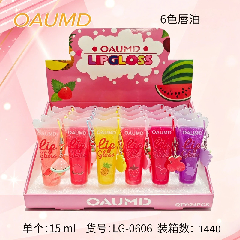 OAUMD comercio exterior transfronterizo nuevo esmalte labial hidratante perdurable colgante de dibujos animados manzana fruta lipstick cambio