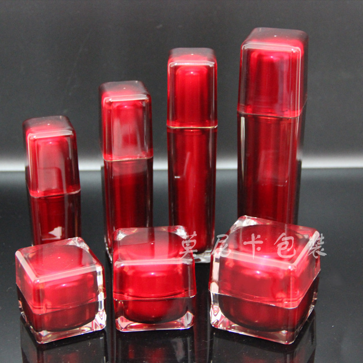 四方圆角水晶化妆品包装瓶 亚克力化妆品塑料瓶 四方水晶面霜瓶