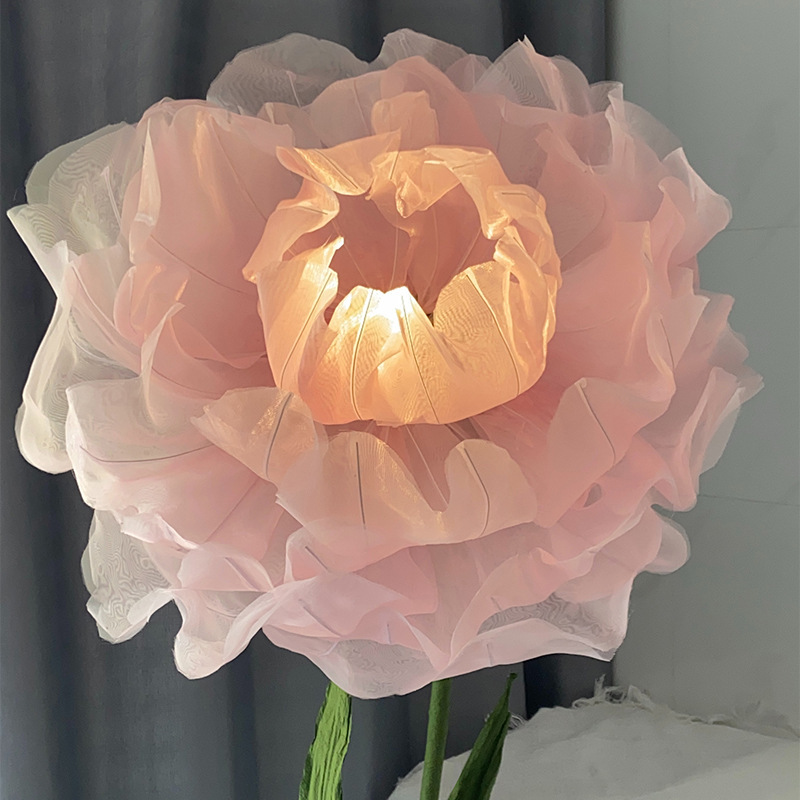 Giant Handmade Internet-Famous Electric Opening and Closing Flower Lamp Floor Lamp for Live Streaming Room Atmosphere, Realistic Flower Lamp