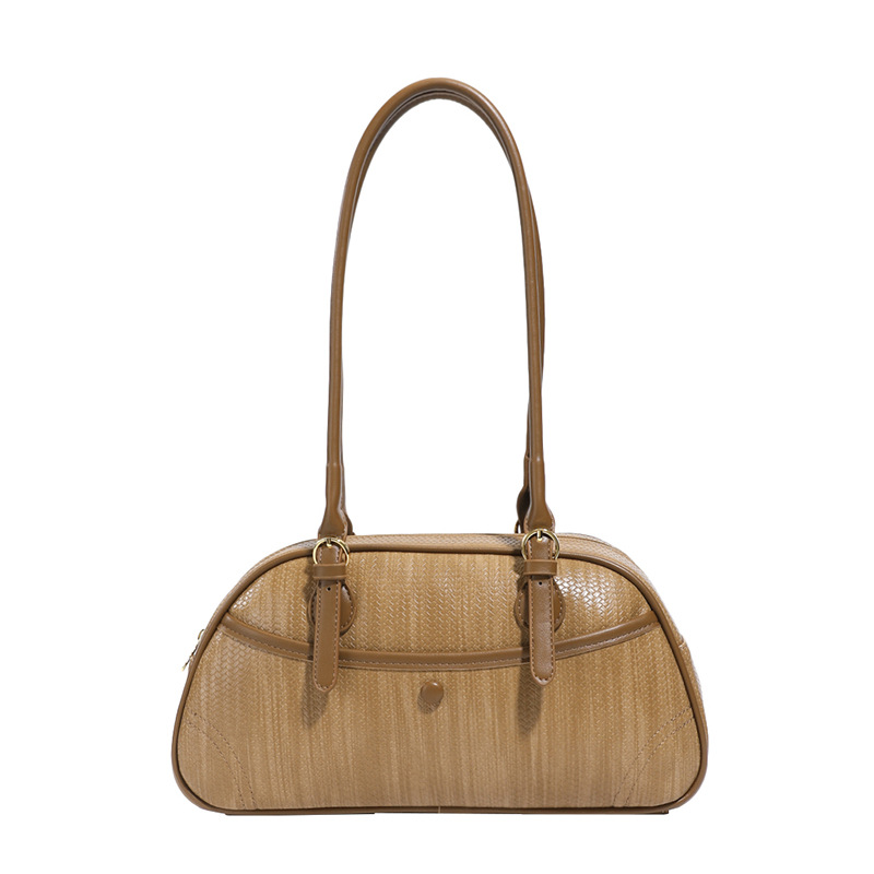 Transfronterizos de alto nivel bolsos portátiles de Boston para mujeres otoño y invierno 2025 nuevo retro bolsos de hombro extranjeros bolsos de moda bajo la axila