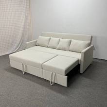 网红款布艺沙发床小户型客厅可折叠推拉两用多功能直排沙发床两用
