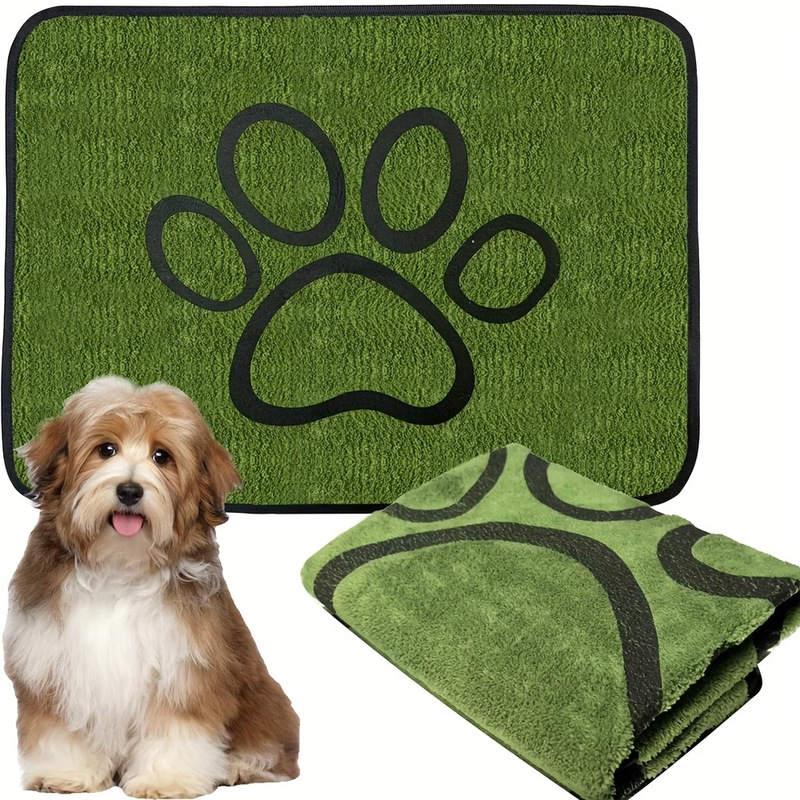 Green Non-Slip Pet Mat for Dogs and Cats, Stain-Resistant, Cute Animal Blanket, Easy to Clean, Wear-Resistant, Feeding Splash-Proof Mat Green Non-Slip Pet Mat for Dogs and Cats, Stain-Resistant, Cute Animal Blanket, Easy to Clean, Wear-Resistant, Feeding Splash-Proof Mat